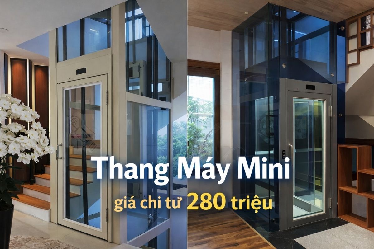 Mẫu thang máy mini gia đình hoàn thiện thực tế