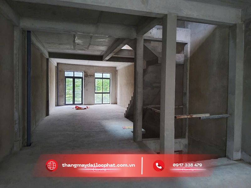 Kích thước hố thang máy chung cư mini theo tải trọng