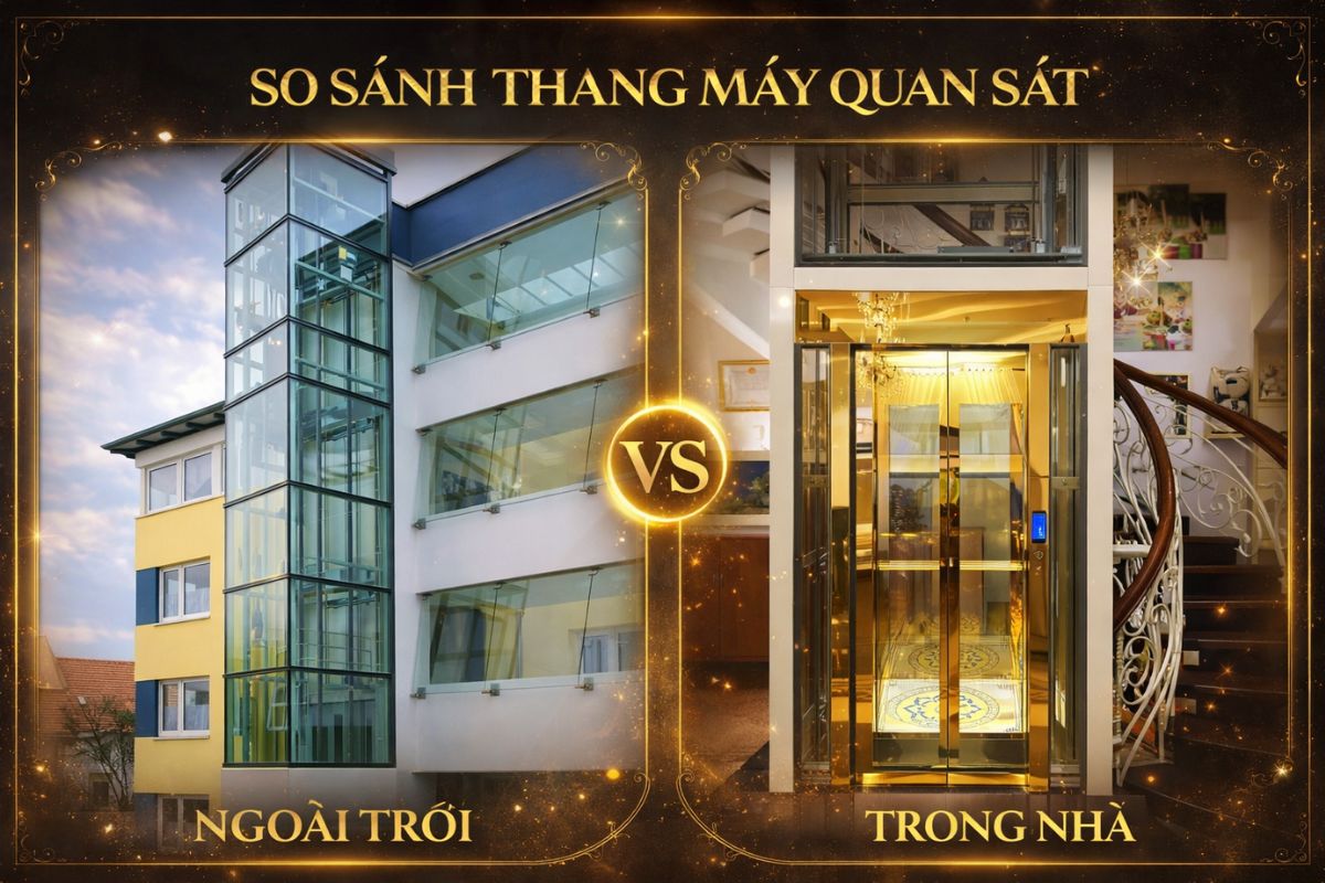 Các loại thang máy quan sát trong nhà và ngoài trời phổ biến hiện nay