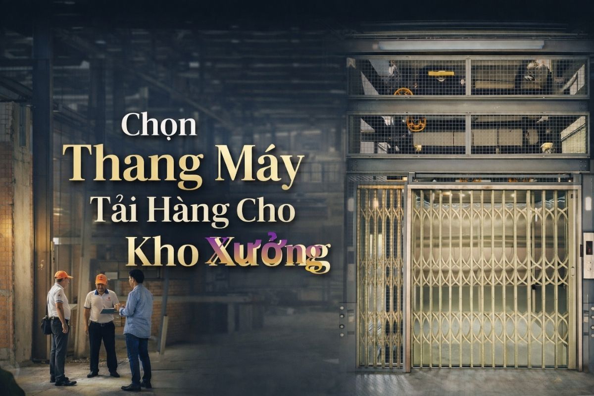 Thang máy tải hàng lắp đặt cho nhà xưởng và kho