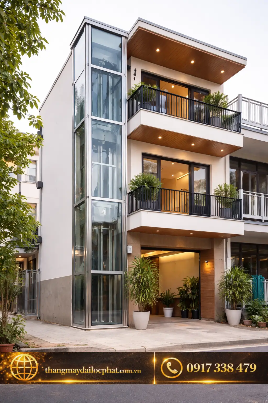 nhà 2 tầng lắp thang máy lồng kính Biên Hòa nhà 2 tầng lắp đặt thang máy lồng kính tại Biên Hòa