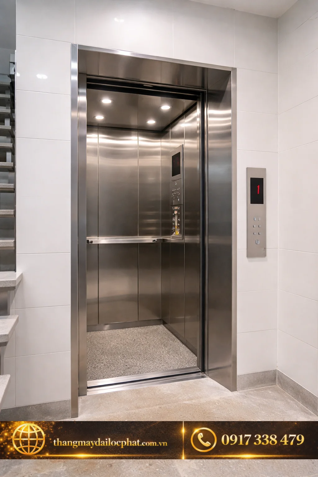 thang máy cáp kéo không phòng máy nhà phố thang máy cáp kéo không phòng máy cabin inox lắp cho nhà phố