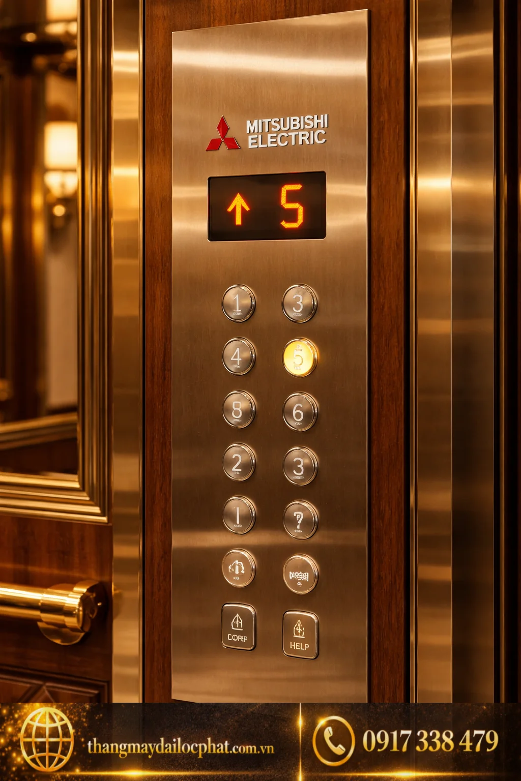 Bảng điều khiển Mitsubishi Electric — độ tin cậy cao bảng điều khiển thang máy Mitsubishi Electric trong khách sạn