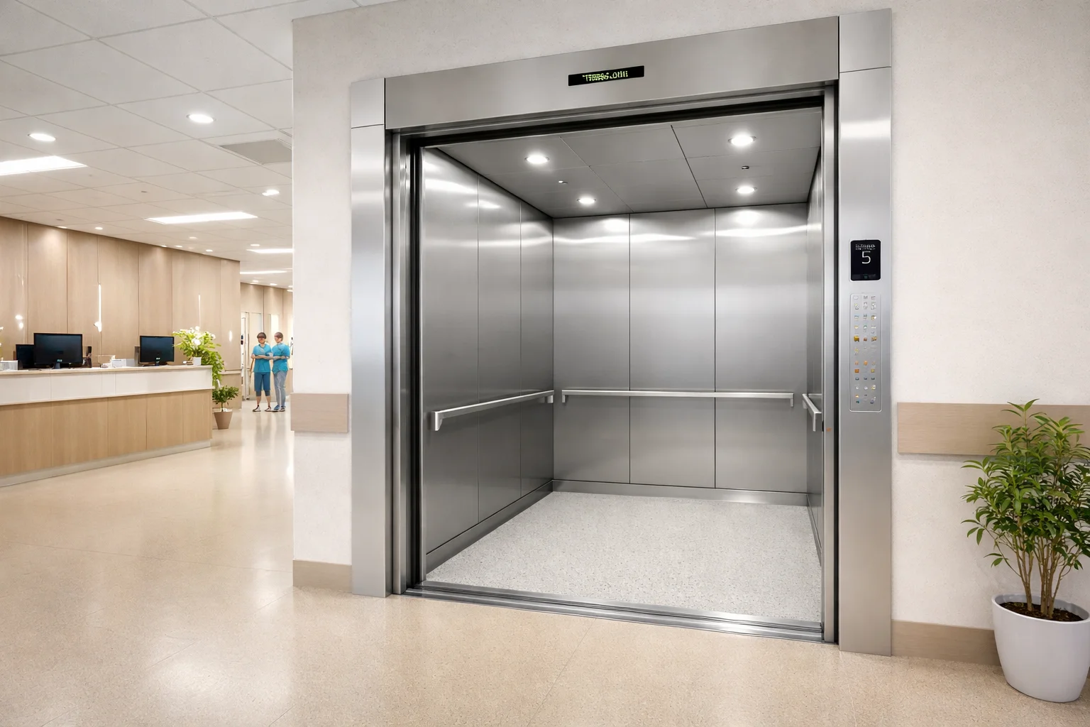 Cabin Mitsubishi bệnh viện 1000kg cabin thang máy mitsubishi bệnh viện tải giường bệnh 1000kg