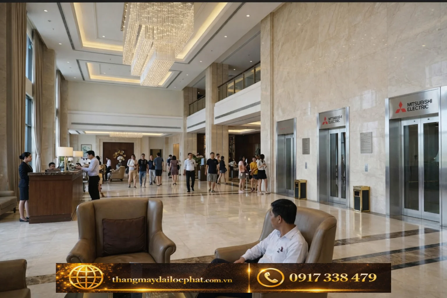 Công trình khách sạn lắp thang máy Mitsubishi — Đại Lộc Phát thi công khách sạn lắp thang máy Mitsubishi do Đại Lộc Phát thi công miền Nam
