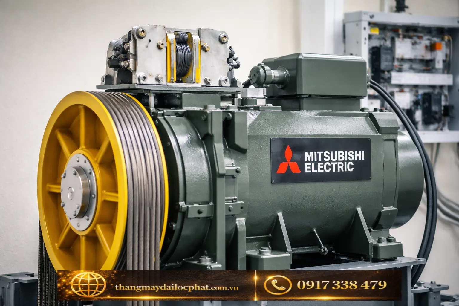 Máy kéo Mitsubishi Electric — trái tim của thang máy liên doanh máy kéo Mitsubishi Electric thang máy liên doanh nhập khẩu Việt Nam