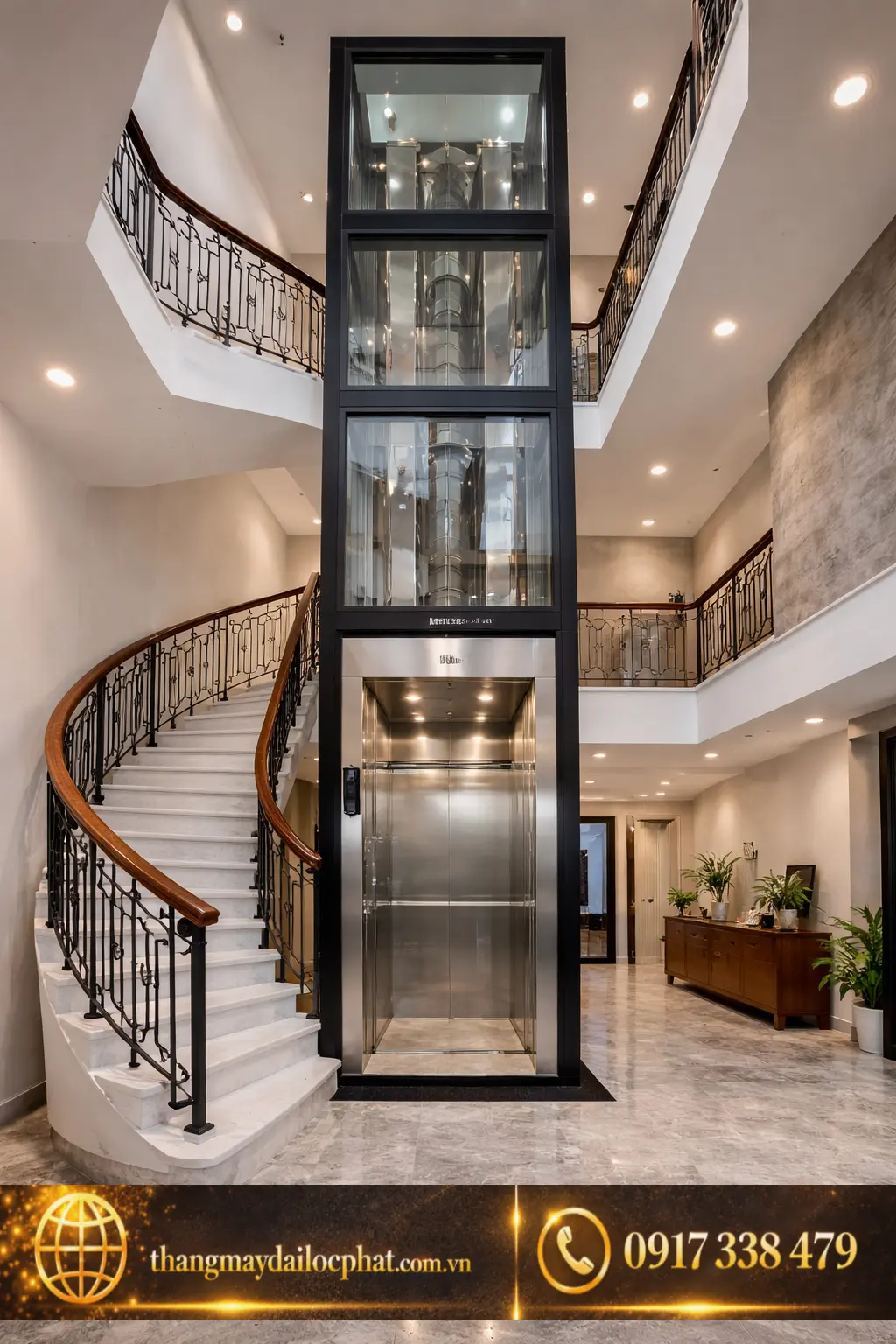 Thang máy Mitsubishi liên doanh nhà phố 5 tầng thang may mitsubishi lien doan nha pho 5 tang toan canh
