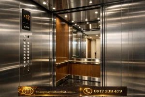 thang máy Mitsubishi nhập khẩu nguyên chiếc cabin inox sang trọng