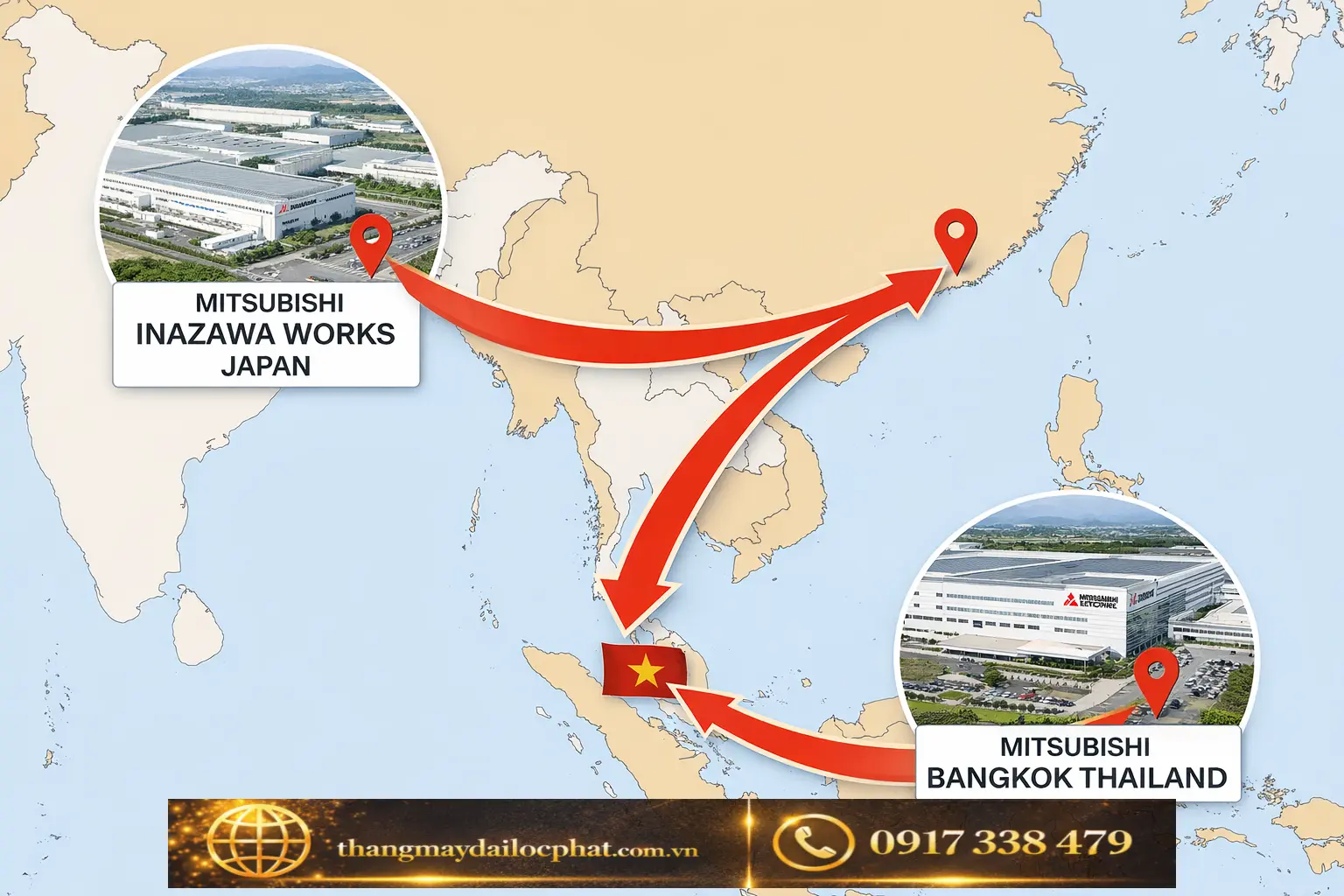 Xuất Xứ Thang Máy Mitsubishi Nhập Khẩu – Nhật Bản và Thái Lan xuất xứ thang máy Mitsubishi nhập khẩu Nhật Bản và Thái Lan